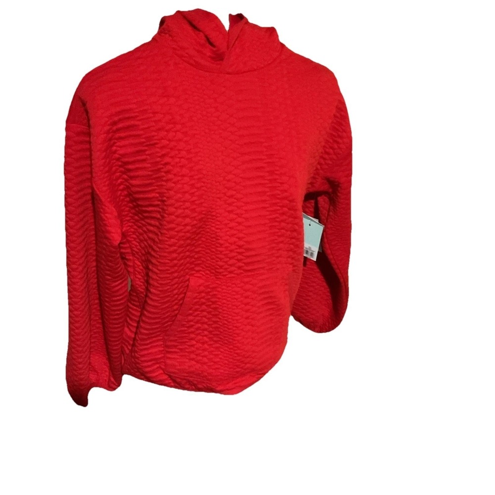 All in Motion Red‎ Textured Quilted Hoodie Sweatshirt Girls Large New With Tags